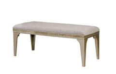 Transitional Style 1pc Bench Upholstered Button Tufted Seat Flannelette Cushion Silver And Gray Finish