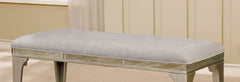 Transitional Style 1pc Bench Upholstered Button Tufted Seat Flannelette Cushion Silver And Gray Finish