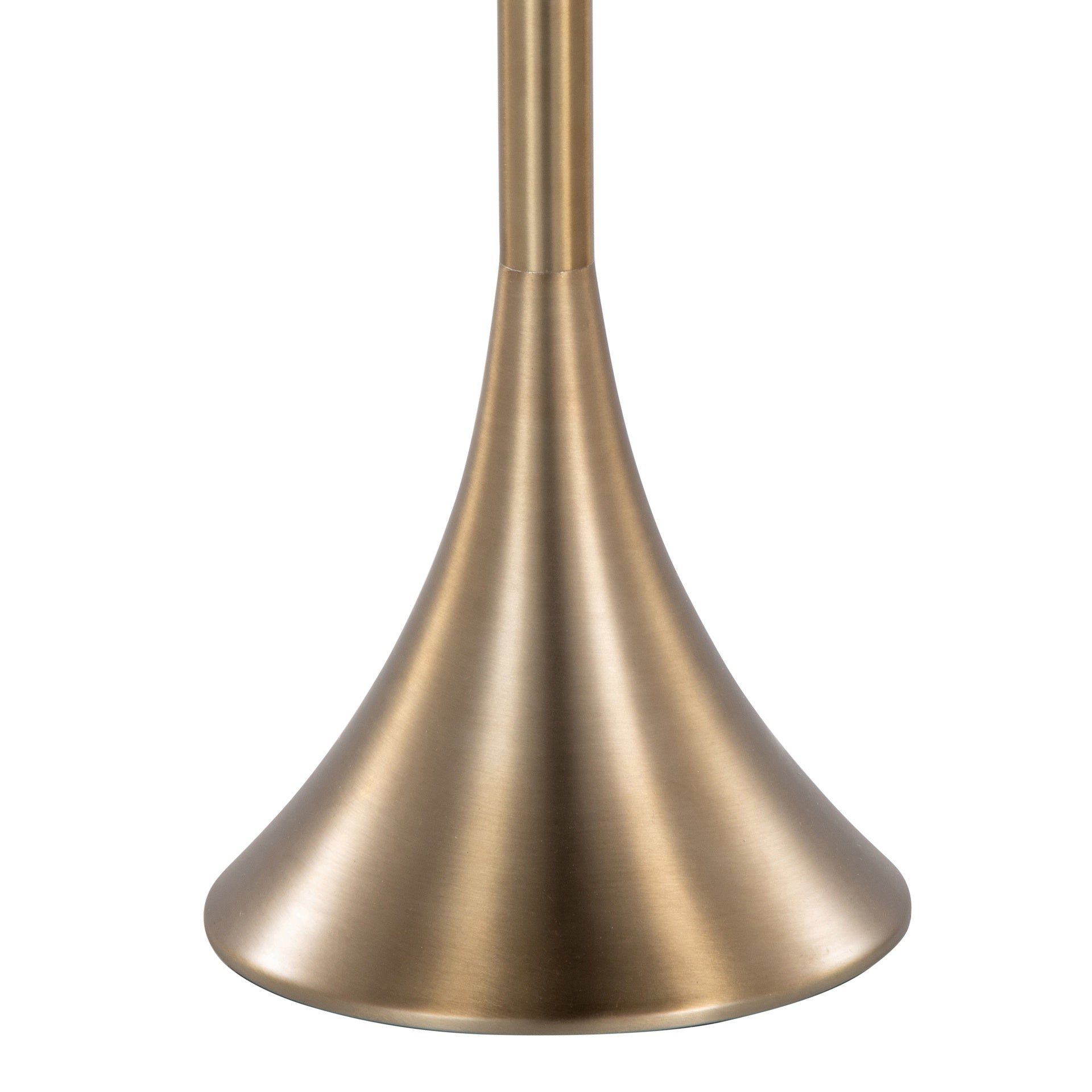 Lenuxe 65" Contemporary Metal Floor Lamp in Matte Golden Bronze Metal and White Linen from Grandview Gallery by LumiSource