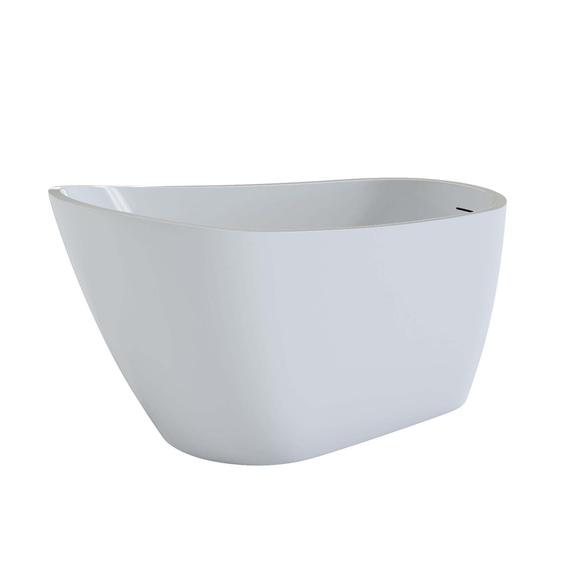 60" Acrylic Freestanding Bathtub, Stylish Deep Soaking Bathtub with Pop-up Drain & Integrated Overflow, Contemporary Stand Alone Bath Tub for Bathroom Spa or Home Upgrade, Glossy White GF-26A04-60