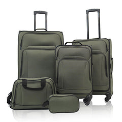 SoftshellLuggage Expandable 3 Piece Set Suitcase with Duffel Bag Softside Lightweight Luggage Travel Set