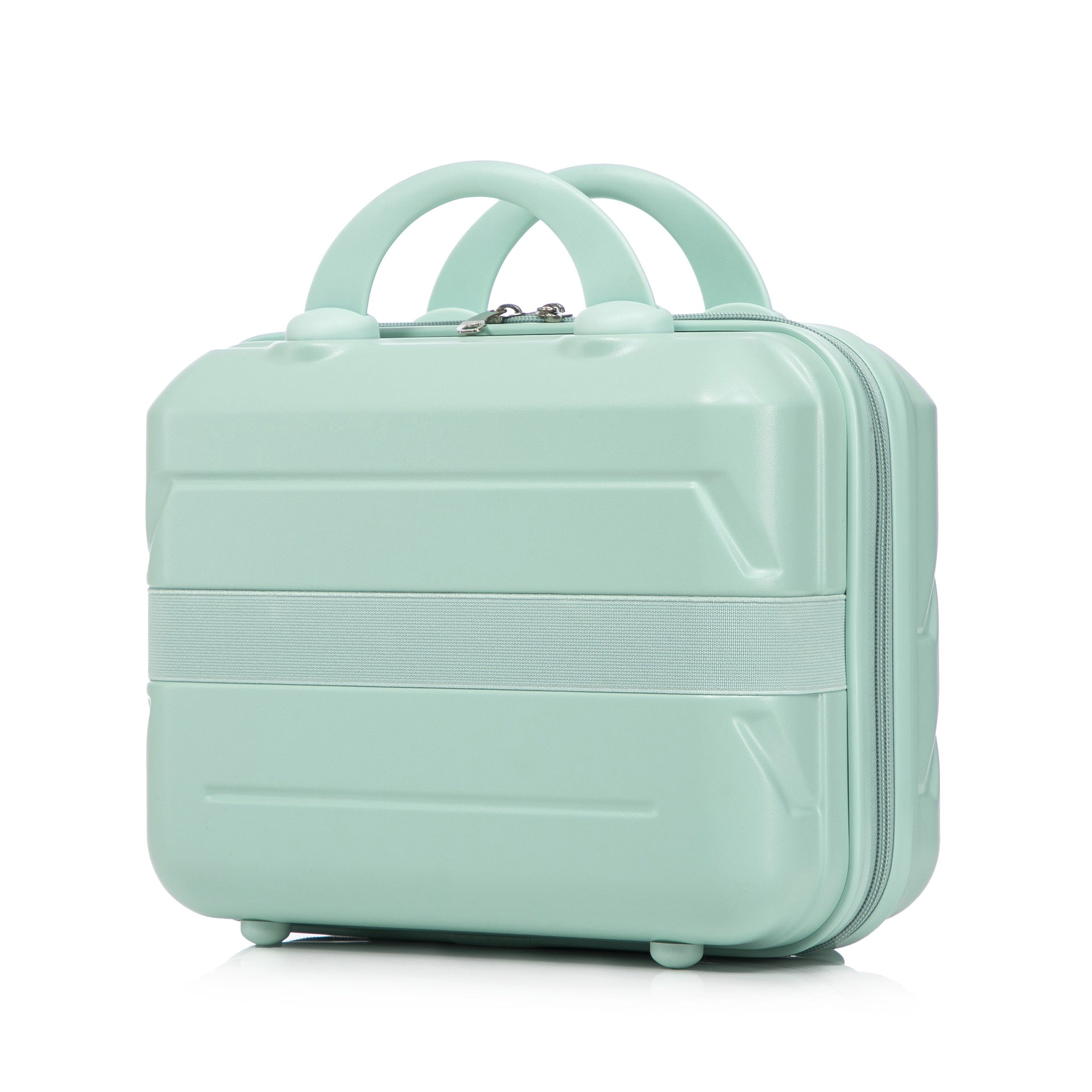 14"/20" 2 pcs/set in ABS Spinner Wheel Luggage, with Combination Lock,14" Cosmetic Case (Mint Green)