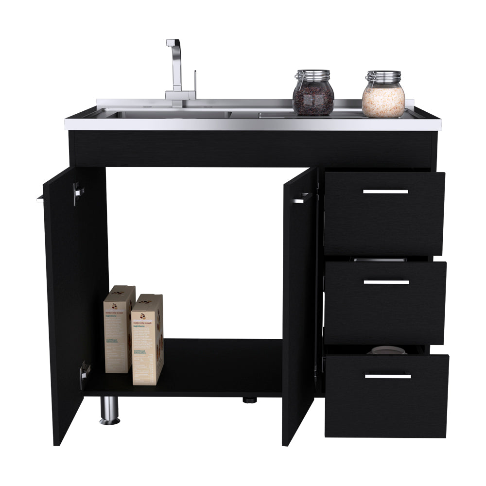 Utility Sink Cabinet Telford, Kitchen, Black