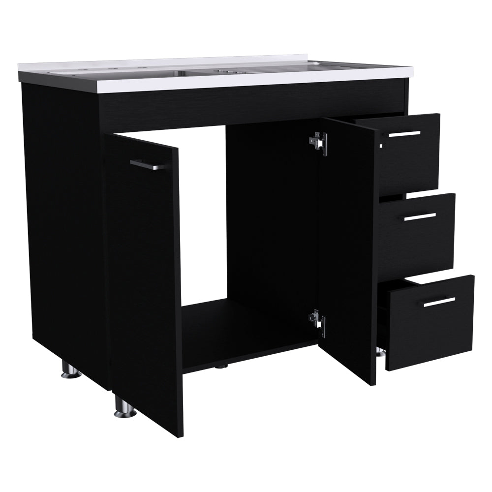 Utility Sink Cabinet Telford, Kitchen, Black