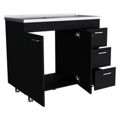 Utility Sink Cabinet Telford, Kitchen, Black