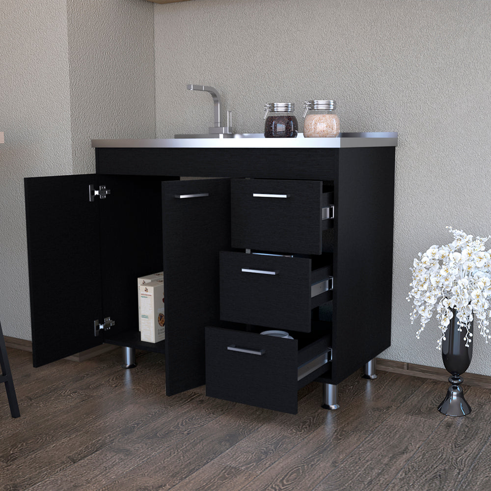 Utility Sink Cabinet Telford, Kitchen, Black