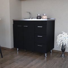 Utility Sink Cabinet Telford, Kitchen, Black