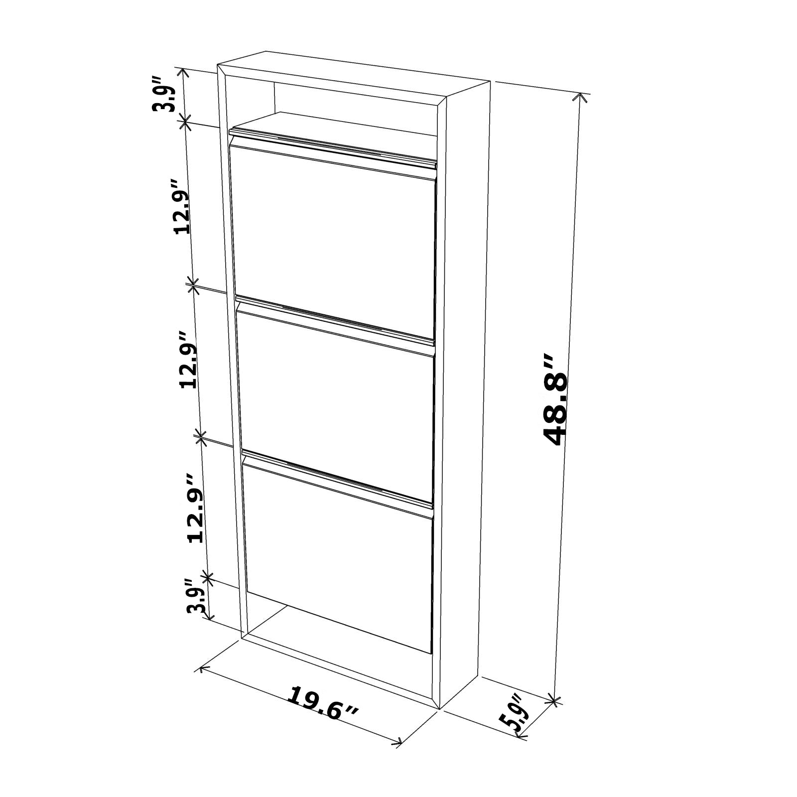 Hide 3 Tier Wood Frame Shoe Storage