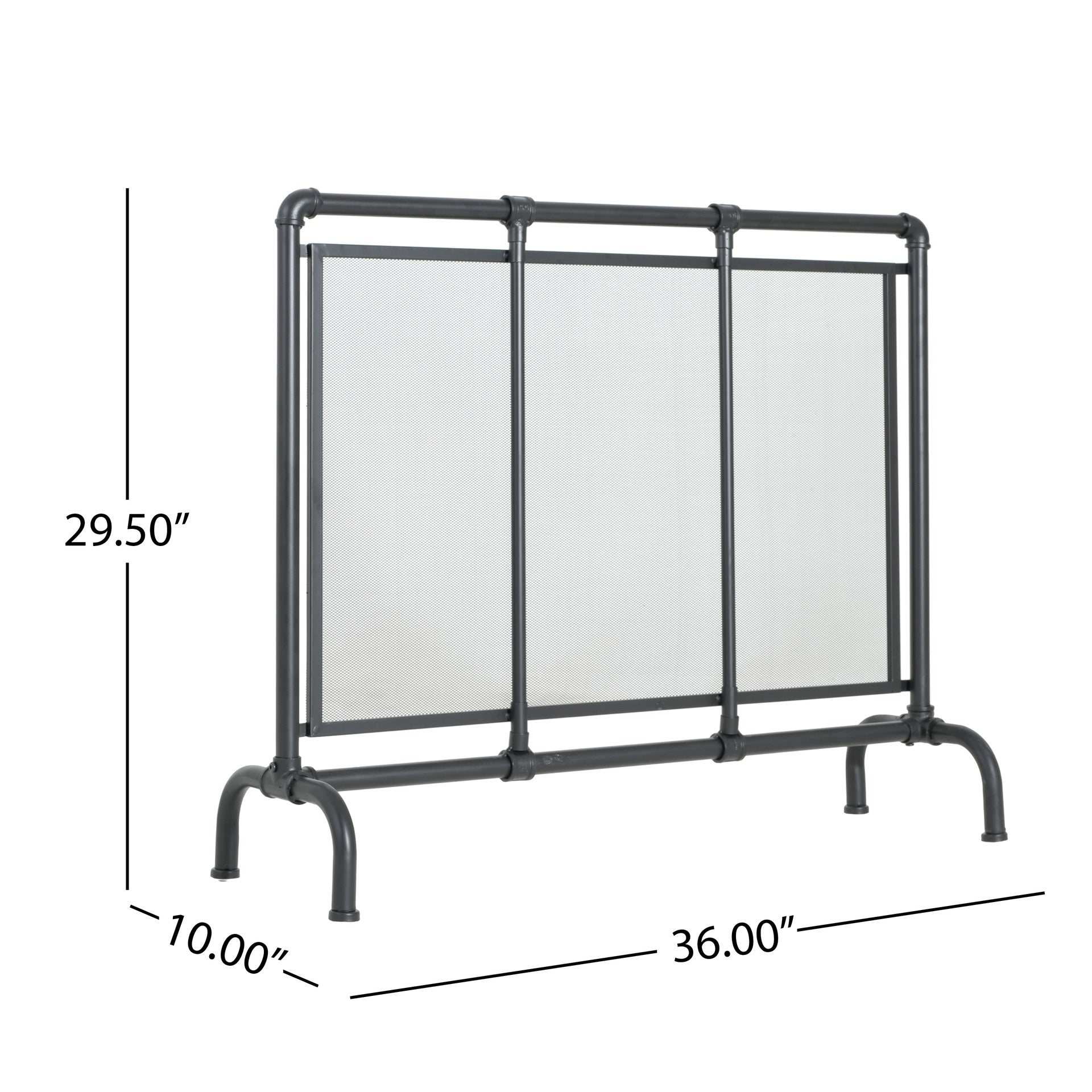 Celeste 1 Panel Iron Fireplace Screen 36" W x 29" H, Black
