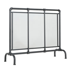 Celeste 1 Panel Iron Fireplace Screen 36" W x 29" H, Black