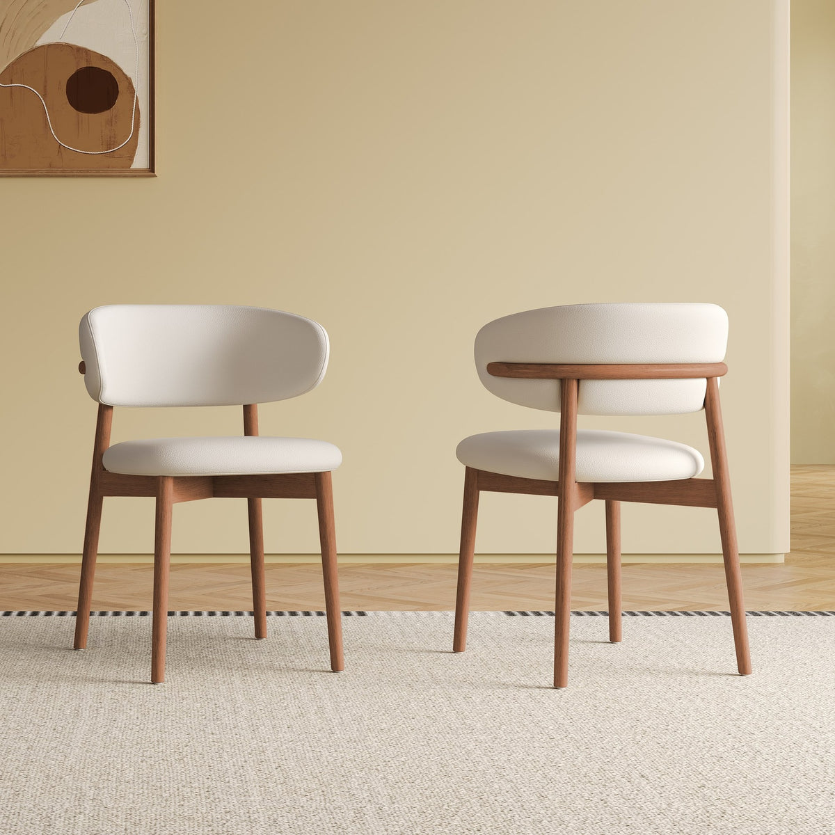 Mid-Century Modern wood feet  Dining Chair (Set of 2) – Stylish Wooden Chairs for Dining Room, Kitchen, or Living Room, Comfortable & Durable, Easy to Assemble