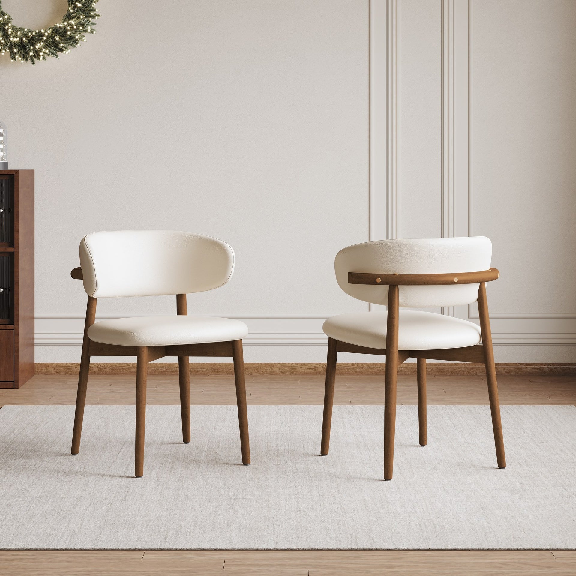 Mid-Century Modern wood feet  Dining Chair (Set of 2) – Stylish Wooden Chairs for Dining Room, Kitchen, or Living Room, Comfortable & Durable, Easy to Assemble