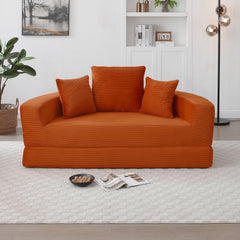 Convertible sofa couch bed,multi-functional,circular bed,adjustable Futon sofa ,No Assembly compressed corduroy floor lounge sofa for Apartment office bedroom living room