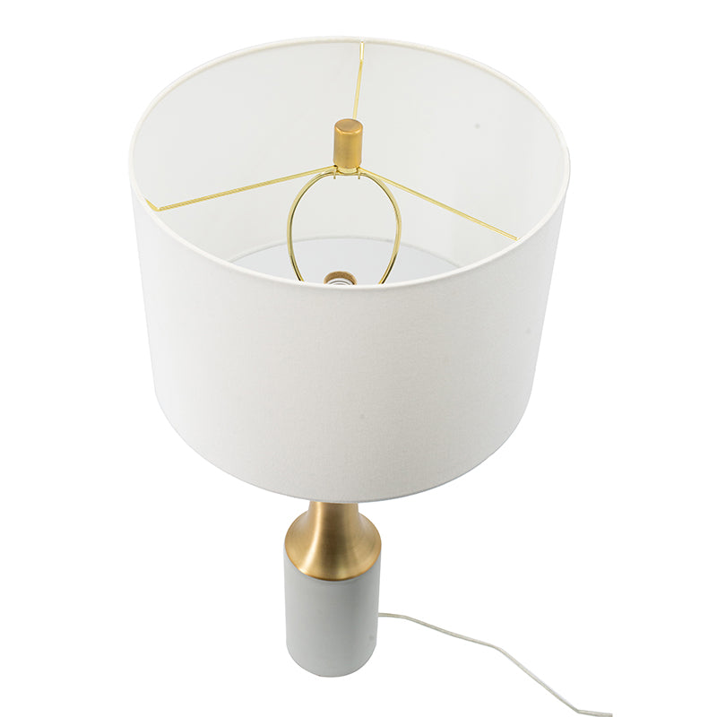 15x15x30" Cement With Metal Table Lamp