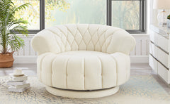 Swivel Accent Chair 360°Swivel Chair Sofa Barrel Swivel Chair Round Club Chair for Living Room and Bedroom, Beige