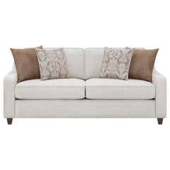 Mahaffey Christine Beige Upholstered Sloped Arm Sofa