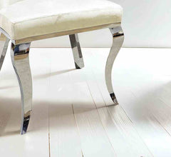 White Finish Glam Style 2pc Side Chair Silver Legs Tiger Printed Upholstered Seat Dining Room