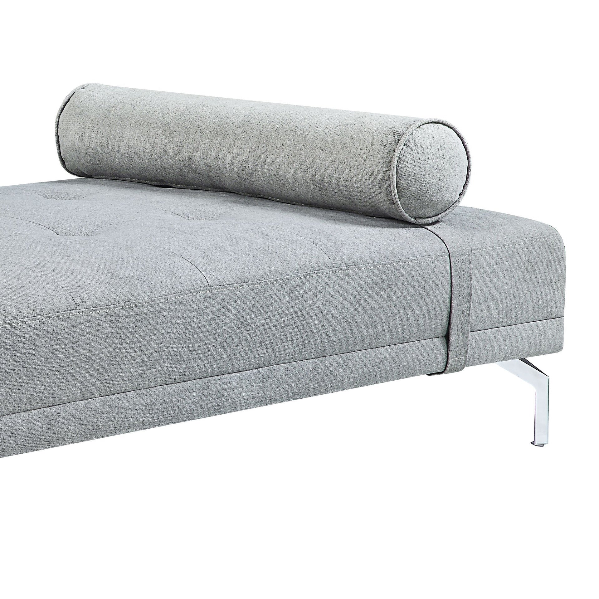 Quenti Gray Melange Velvet Sofa Bed W/Pillow