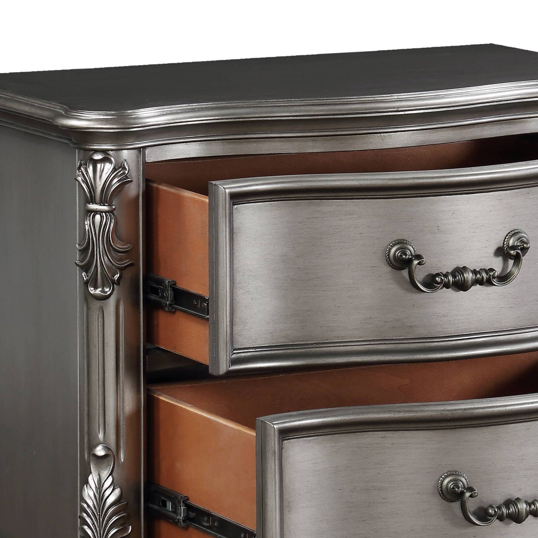 Ariadne Antique Platinum Finish NightStand