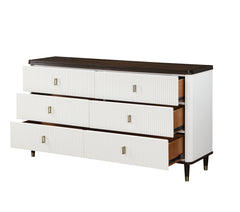 Carena White & Walnut Finish Dresser with Jewerly Tray