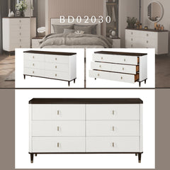 Carena White & Walnut Finish Dresser with Jewerly Tray