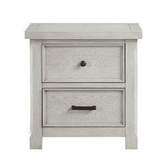 Classic Light Gray Finish Nightstand of 2x Drawers Wooden Bedroom Furniture 1pc