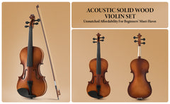 4/4 Full Size Violin for Beginners & Professionals - Durable, Lightweight Design with Rich Stable Sound, Smooth Gloss Finish, Ready to Play, Unique Musical Gift Idea