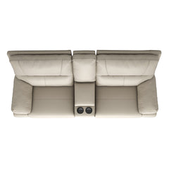 Malibu 79" Modern Power Motion 3-Piece Reclining Loveseat Sofa with Cup Holders, Cream Taupe Beige
