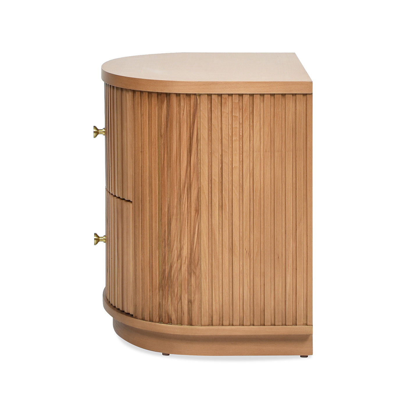Valentine 24" 2-Drawer Storage Side Table, Natural Brown Beech Wood