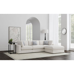Rhette Beige 4-piece Upholstered Sectional with Ottoman