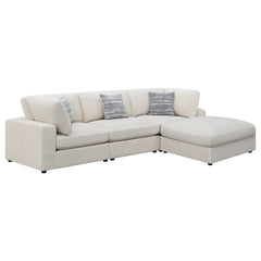 Rhette Beige 4-piece Upholstered Sectional with Ottoman