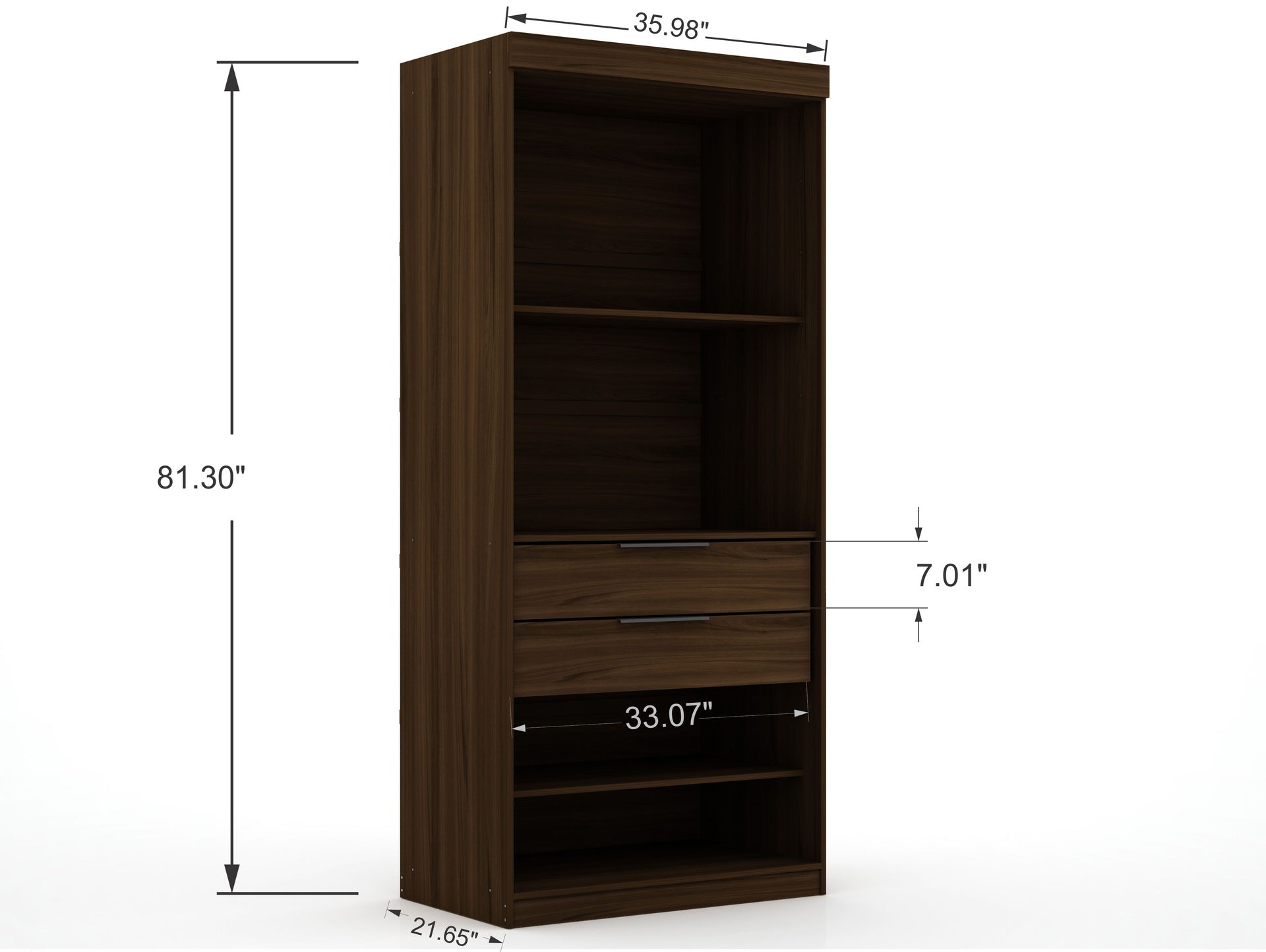 Wardrobe Closet in Chestnut Brown