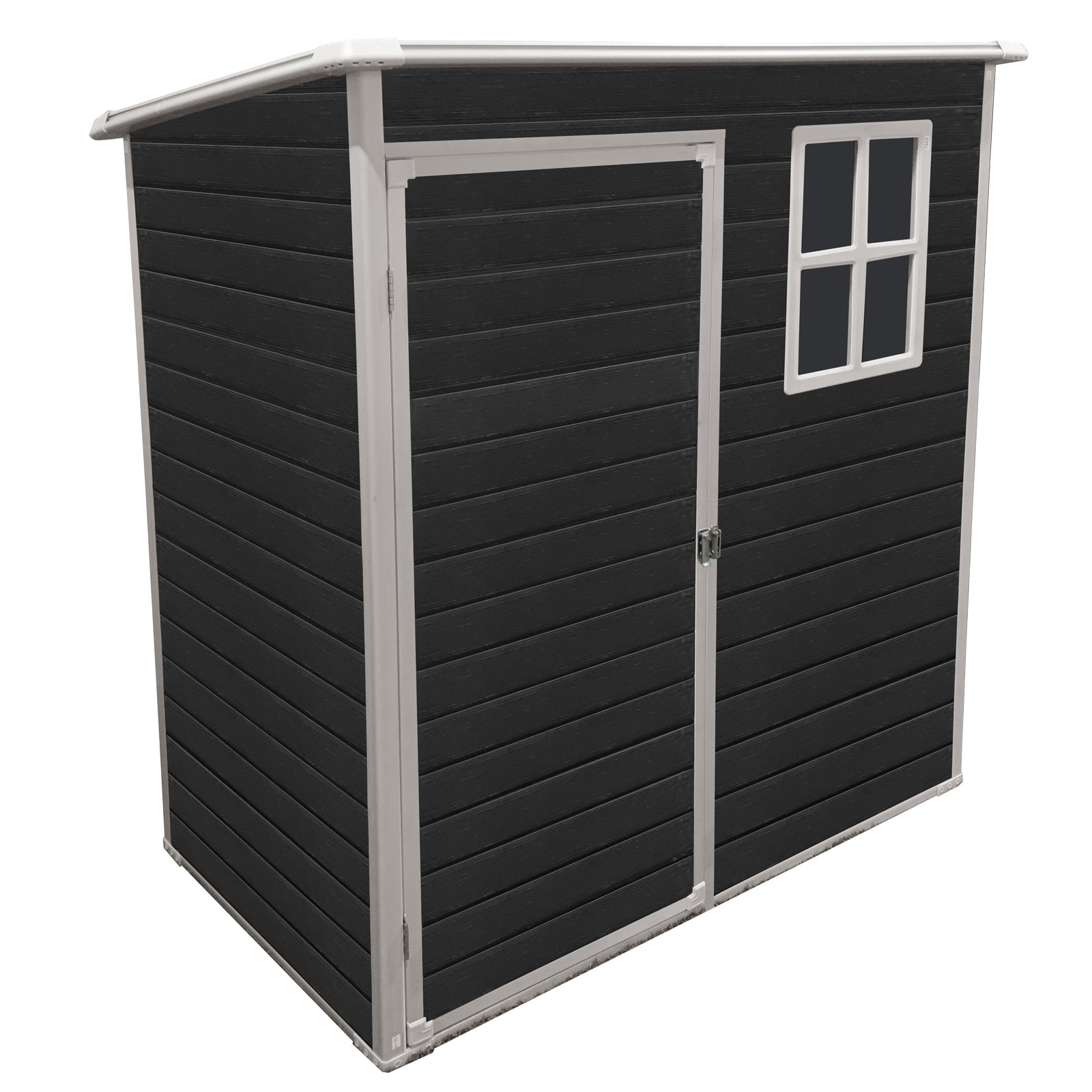 5 ft x 3 ft Outdoor Plastic Storage Shed with floor,Black (W540S00041)