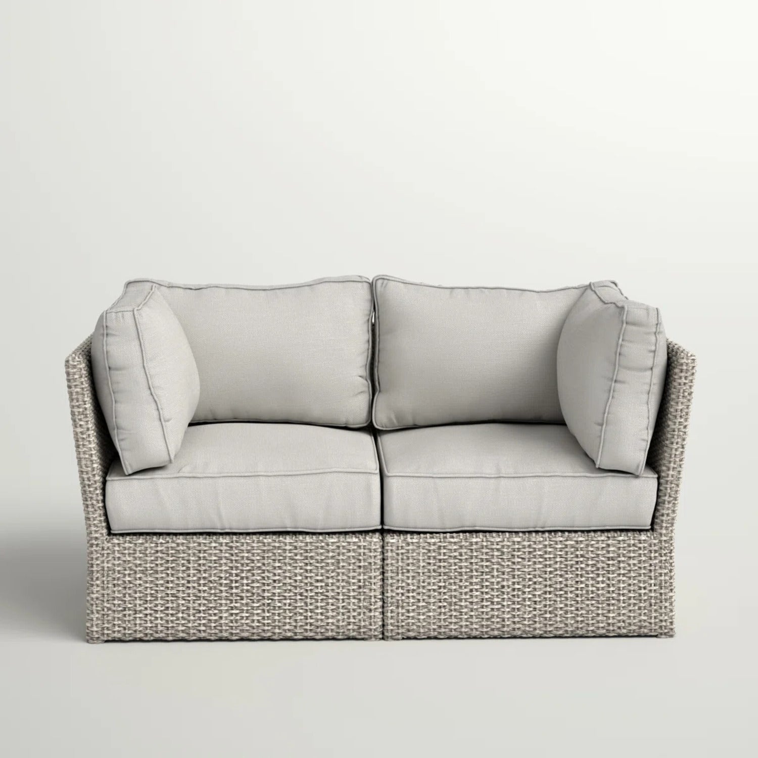 Outdoor Wicker Loveseat with Cushions – Fully Assembled