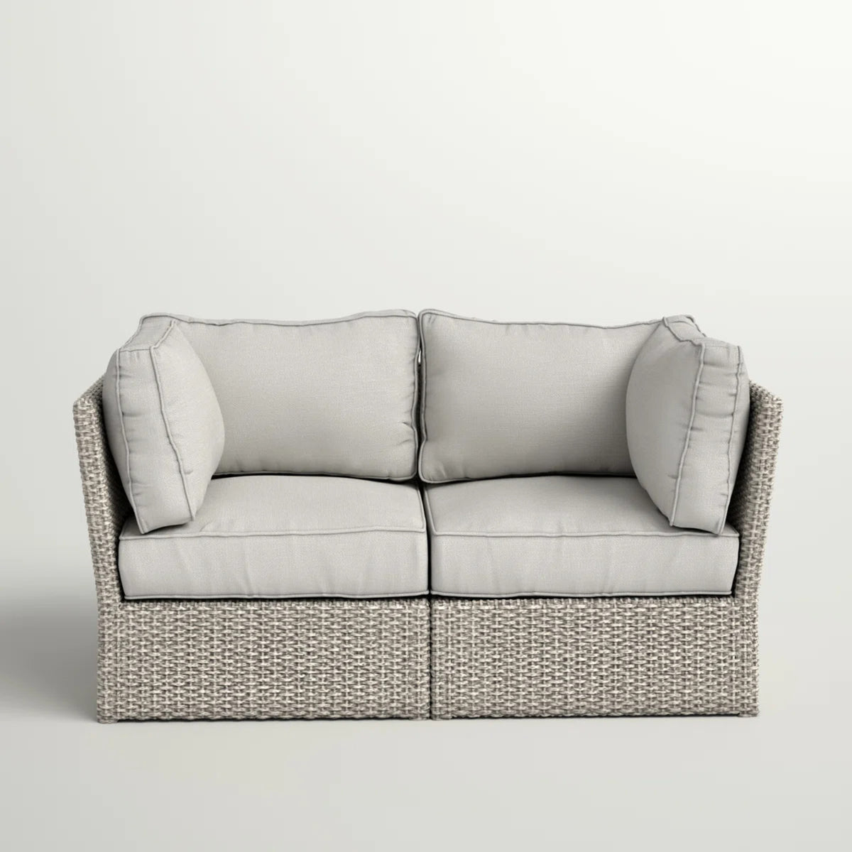 Outdoor Wicker Loveseat with Cushions – Fully Assembled