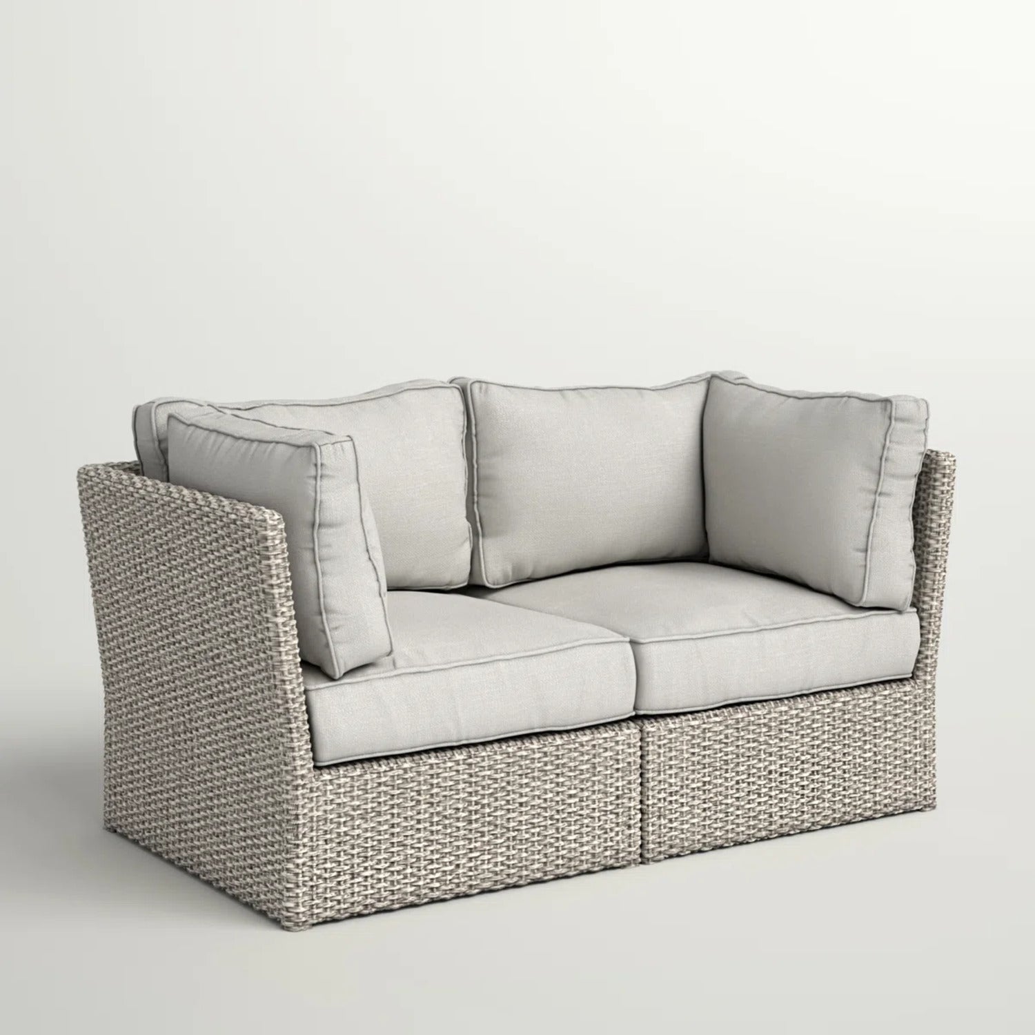 Outdoor Wicker Loveseat with Cushions – Fully Assembled