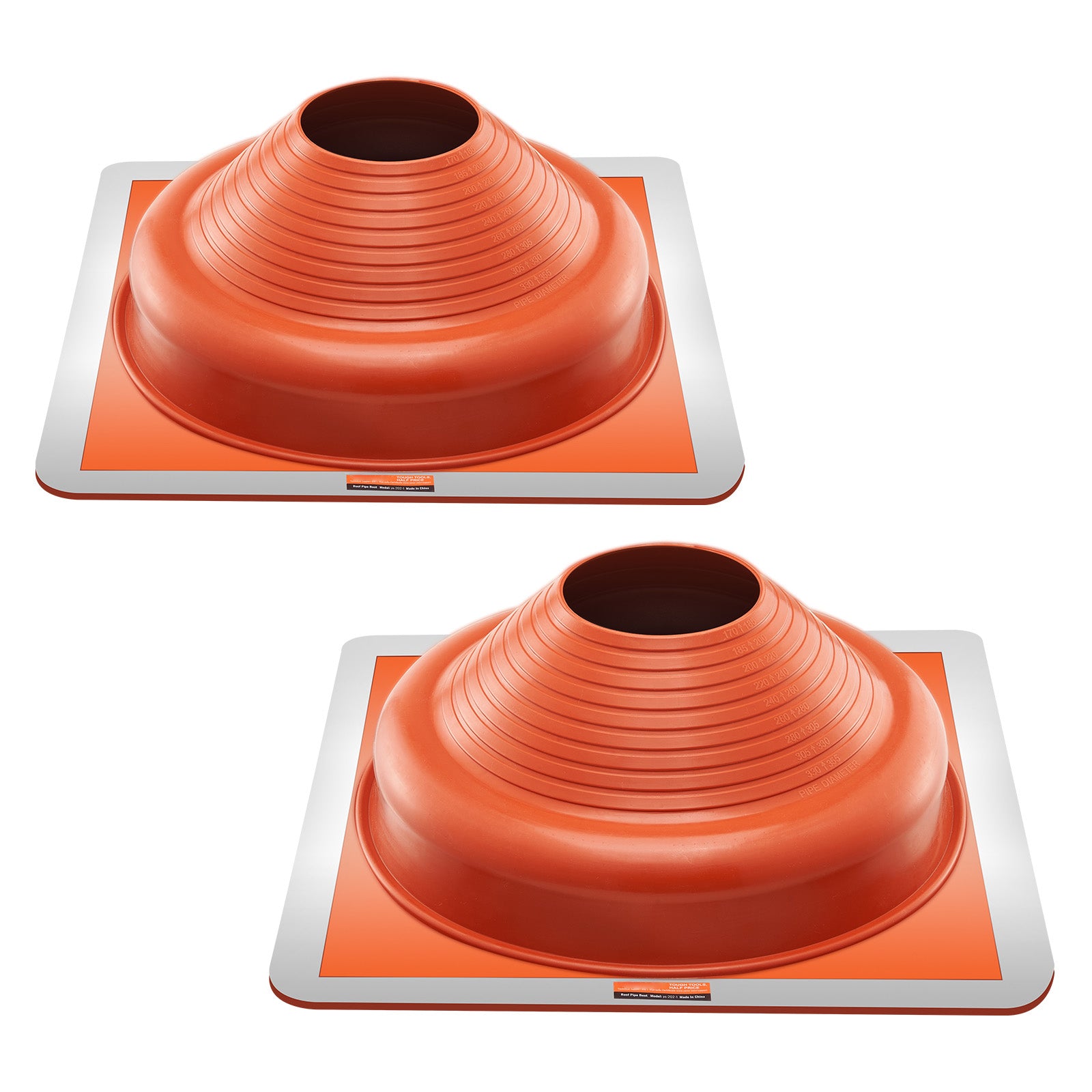 2 Pcs Metal Roof Pipe Flashing Boot Fit 6-1/4" - 11-3/4" Pipe High Temp Silicone