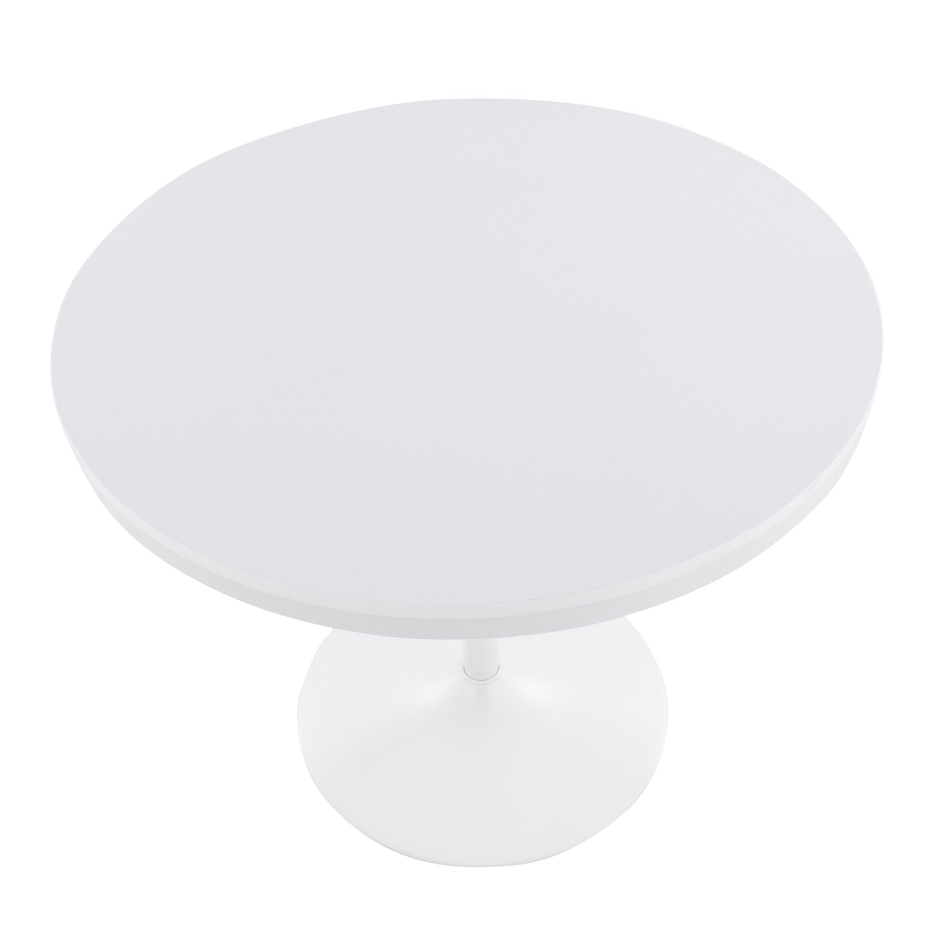 Dakota Industrial Dining Table in White Steel and White Wood by LumiSource