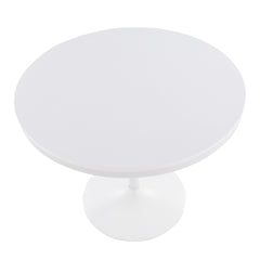 Dakota Industrial Dining Table in White Steel and White Wood by LumiSource