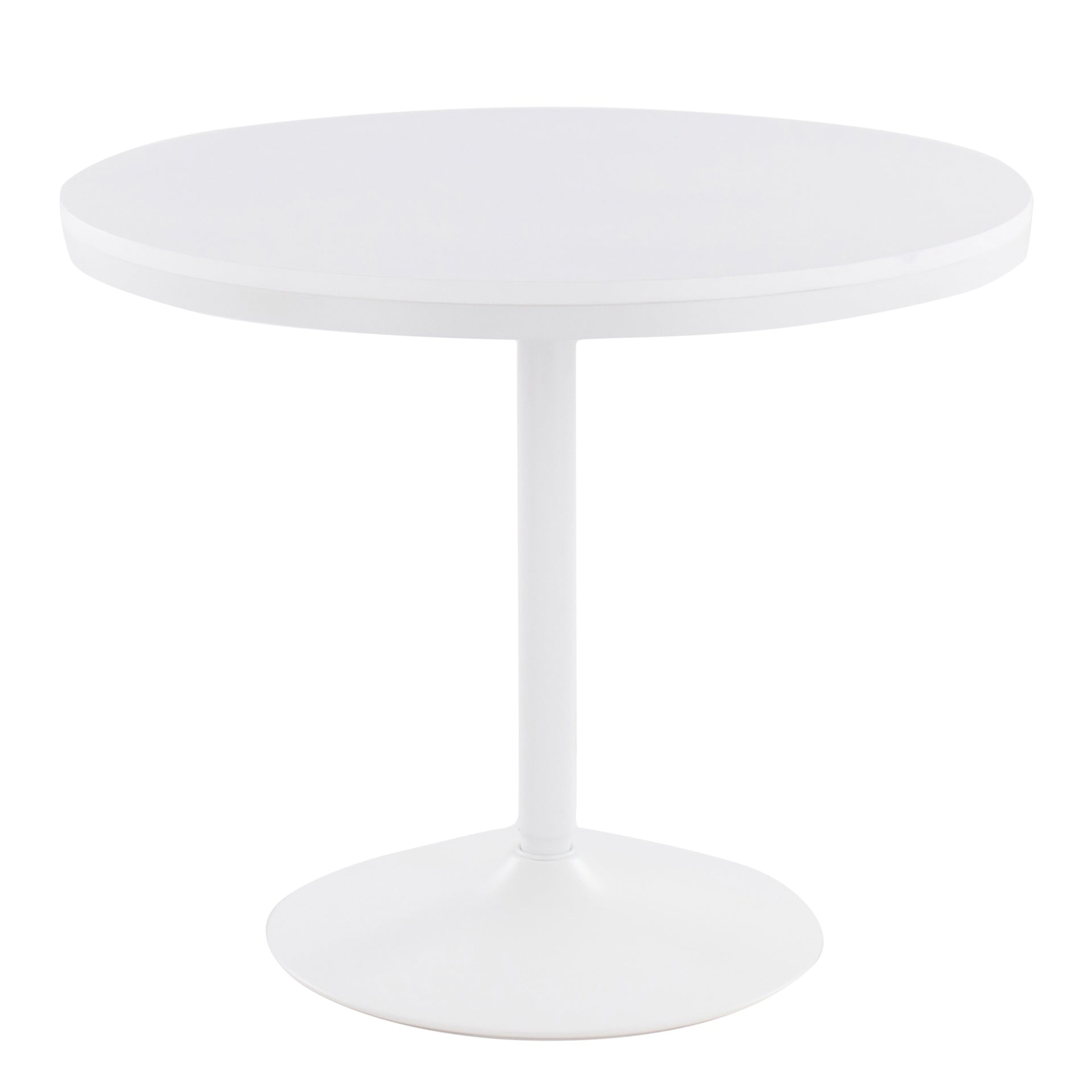 Dakota Industrial Dining Table in White Steel and White Wood by LumiSource