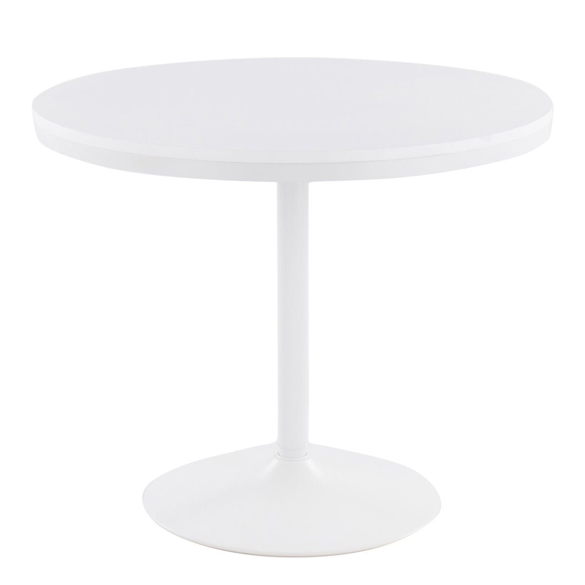 Dakota Industrial Dining Table in White Steel and White Wood by LumiSource