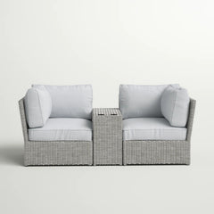 Fully Assembled 2-Person Wicker Patio Sofa Seating Group with Cushions