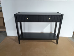 Console Table with Drawers, Narrow Wood Accent Sofa Table Entryway Table with Storage Shelf for Entryway, Front Hall, Hallway, Living Room, Black