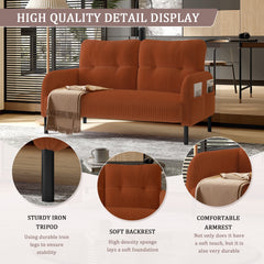 UNITED WE WIN corduroy fabric, comfortable monochrome double sofa, suitable for living rooms and bedrooms
