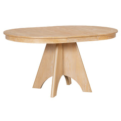 TREXM Vintage Extendable Dining Table for 4-6, 42 to 58-Inch Rustic Farmhouse Kitchen Table with Distressed Finish and Sturdy Crossed Legs (Natural Wood Wash)