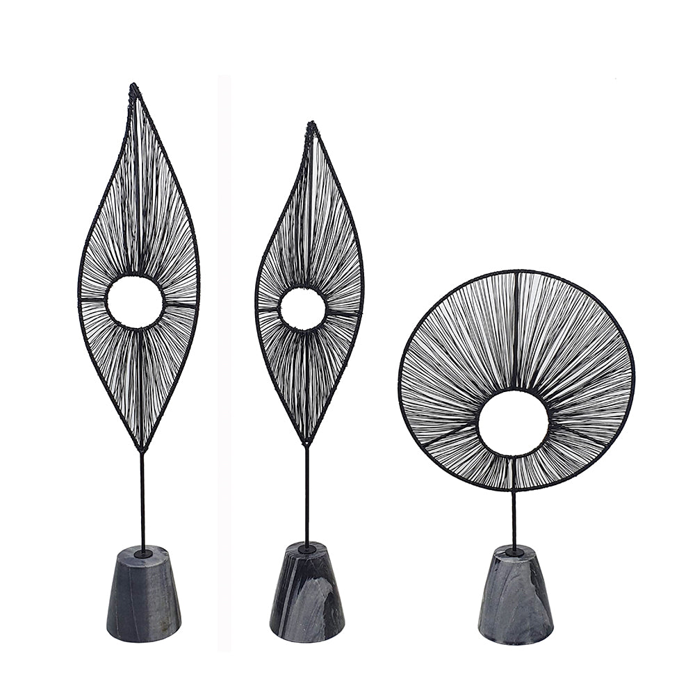 S/3 Truman Decorative Leaf Statuaries