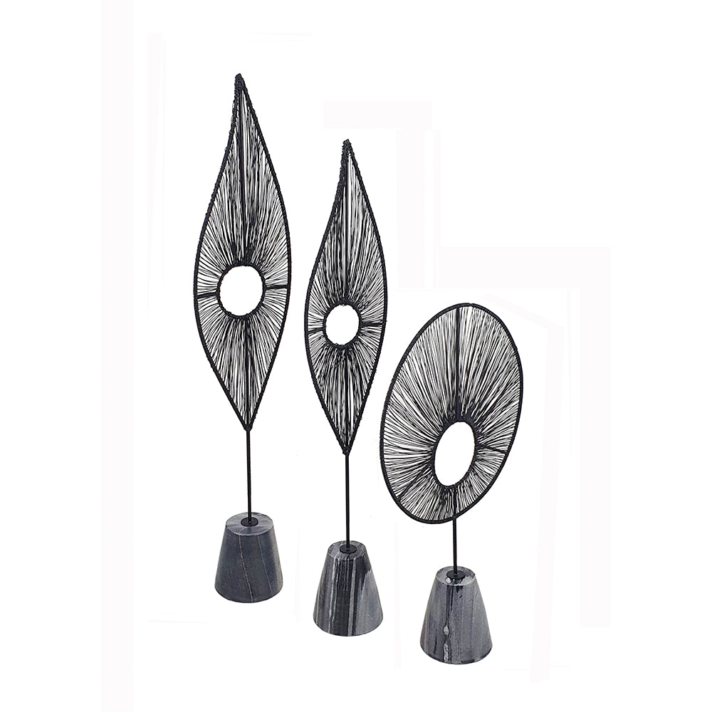 S/3 Truman Decorative Leaf Statuaries