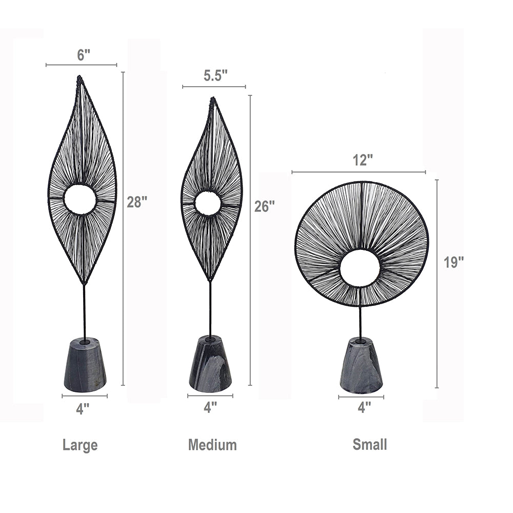 S/3 Truman Decorative Leaf Statuaries