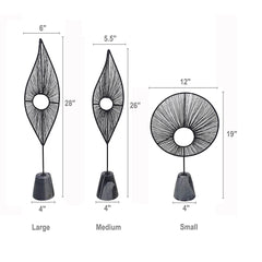 S/3 Truman Decorative Leaf Statuaries