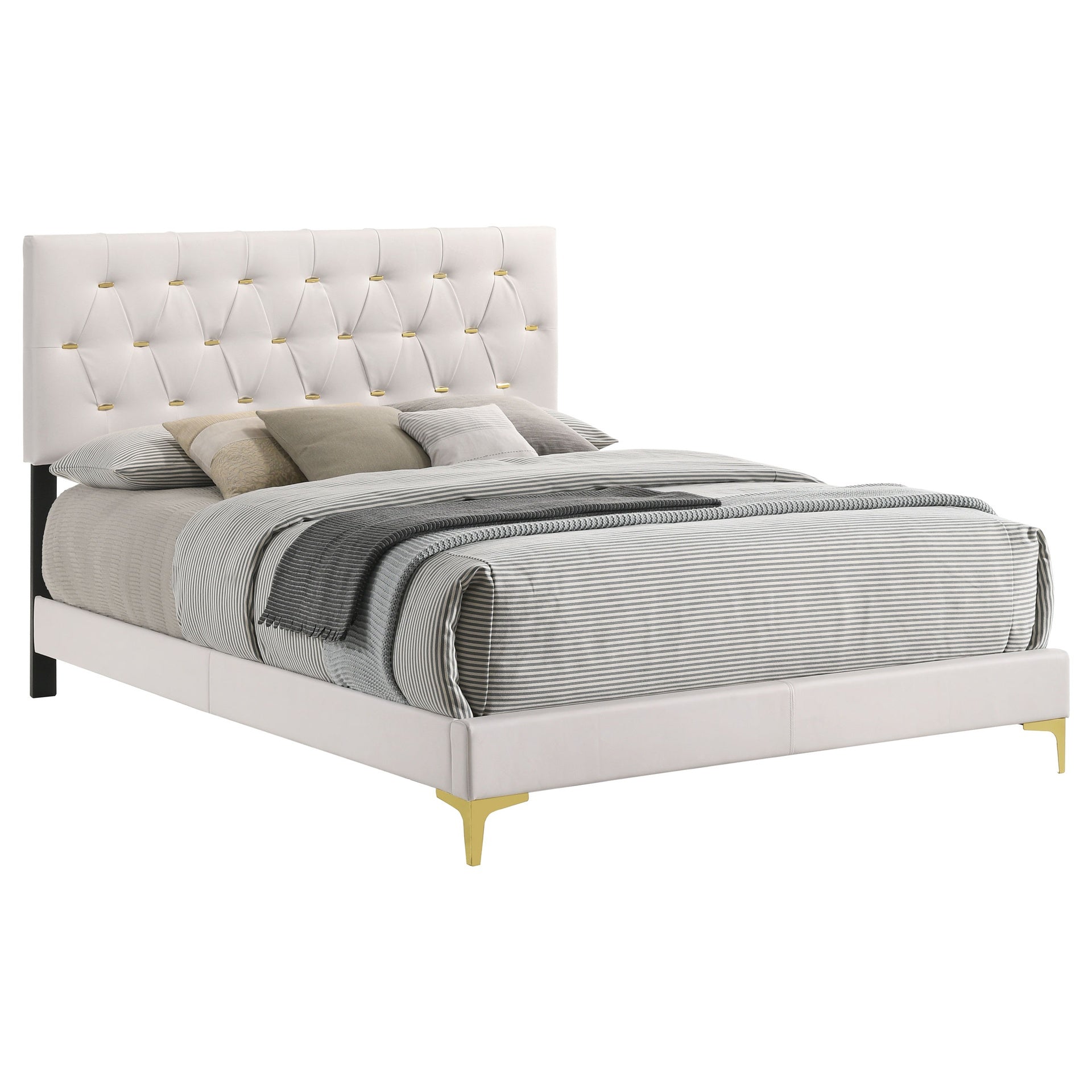 James White Upholstered Queen Panel Bed